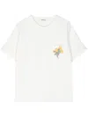 Bode Embroidered Bouquet Pocket Tee In White