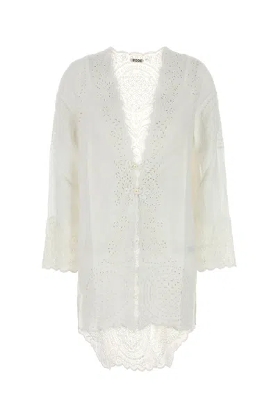 Bode Belvoir Linen Blouse In White