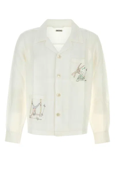 Bode White Linen Shirt