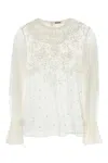 Bode White Mesh Middlemist Blouse