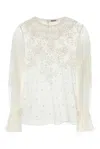 Bode White Mesh Middlemist Blouse In White