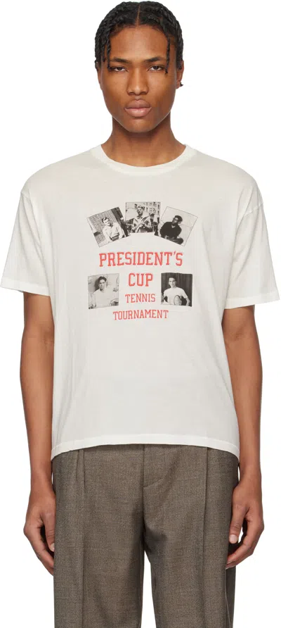 Bode White 'president's Cup' T-shirt In Cream