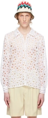 Bode Primrose Lace Cotton Shirt In Natrl