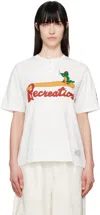 Bode White Reptile Rec Henley In Cream Cream