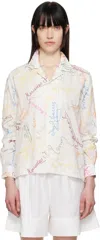 Bode White Signature Scrawl Shirt In Wtmlt White Multi