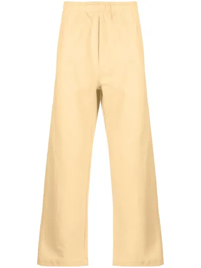 Bode Wide-leg Cotton Track Pants In Yellow