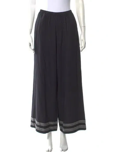 Pre-owned Bode Wide Leg Pants In Black