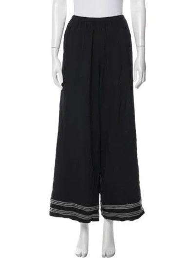 Pre-owned Bode Wide Leg Pants In Black