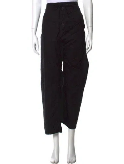 Pre-owned Bode Wide Leg Pants In Black