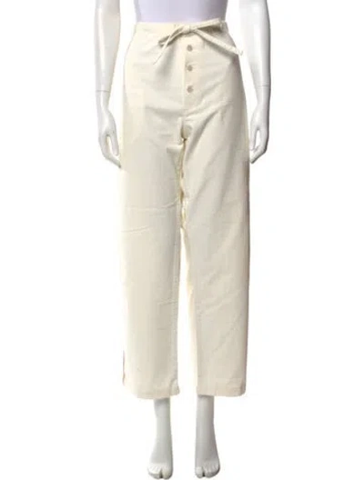 Pre-owned Bode Wide Leg Pants In Neutral