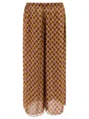 Bode Wide-leg Trousers With Geometric Pattern In Brown