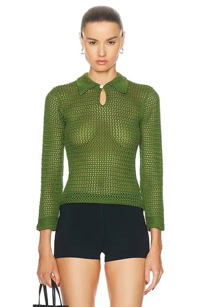 Bode Willows Pullover Sweater In Green