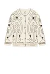 Bode Men Embellished Cashmere Winter Garden Cardigan In Neutral
