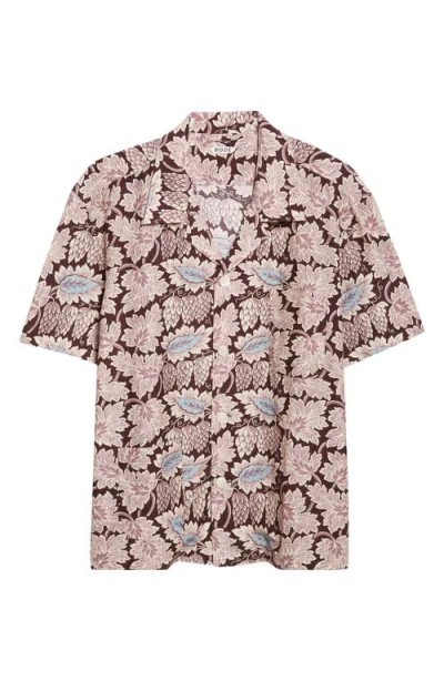 Bode Wisteria Short Sleeve Cotton & Silk Button-up Shirt In Multi