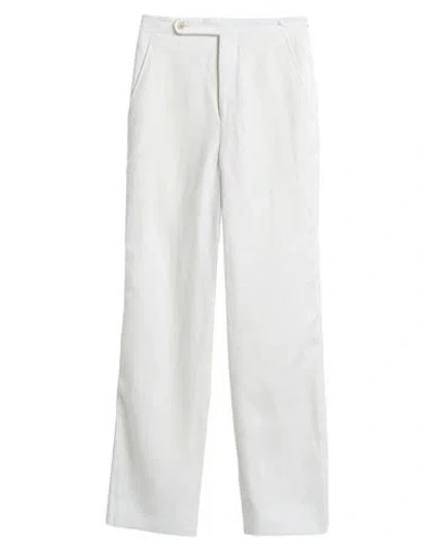 Bode Woman Pants Ivory Size 27 Linen In White