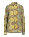 Bode Woman Shirt Green Size S/m Viscose In Multi