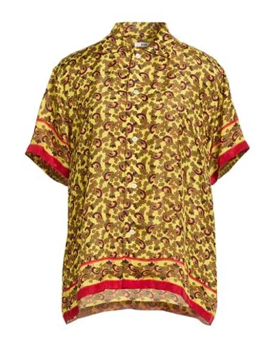 Bode Woman Shirt Lime Green Size S/m Silk In Multi