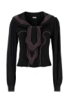 Bode Silk Seafarer Mini Shirt For Women In Black
