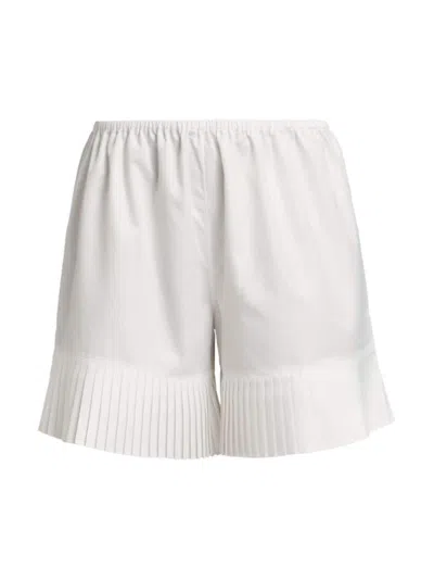Bode Women's Brunch Pleated Shorts In White