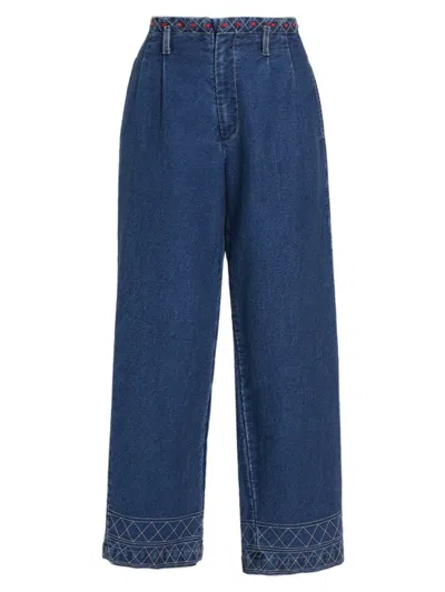 Bode Murray High-rise Straight-leg Jeans In Indigo