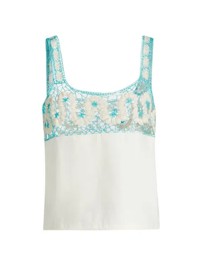 Bode Off-white Ripple Lace Tank Top In Cream