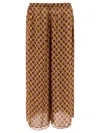 Bode Wide-leg Trousers With Geometric Pattern In Brown