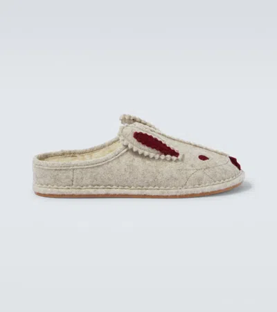 Bode Wool-blend Slippers In Multi