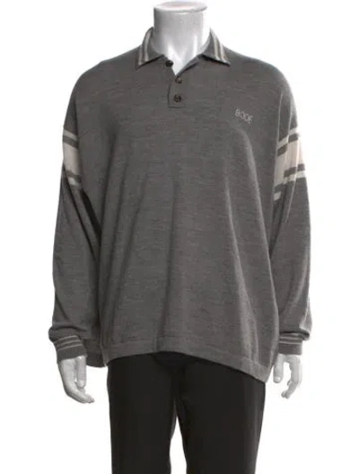 Pre-owned Bode Wool Collar Polo Sweater In Grey