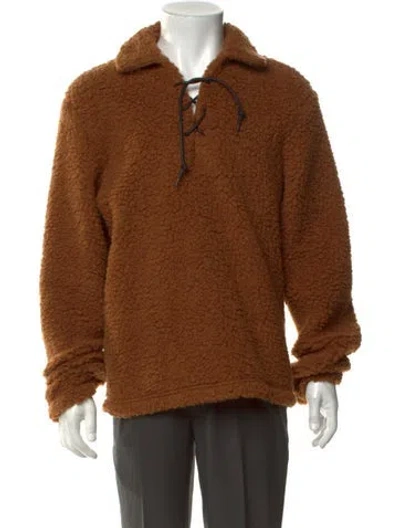 Pre-owned Bode Wool Collar Pullover In Brown