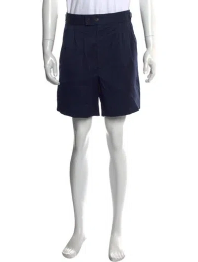 Pre-owned Bode Wool Flat Front Shorts In Blue