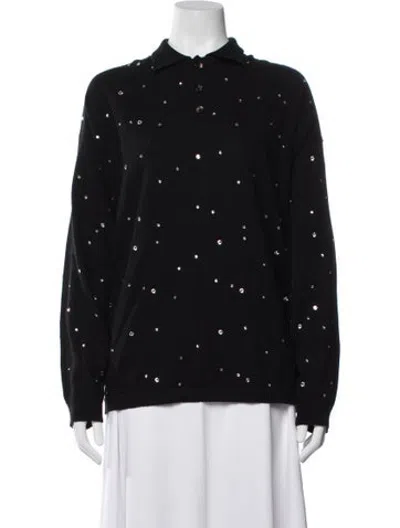 Pre-owned Bode Wool Graphic Print Sweater In Black