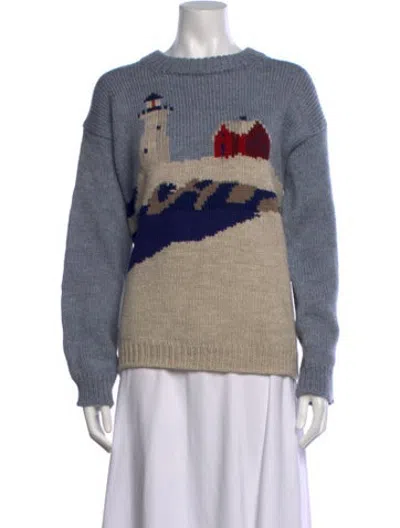 Pre-owned Bode Wool Graphic Print Sweater W/ Tags In Neutrals