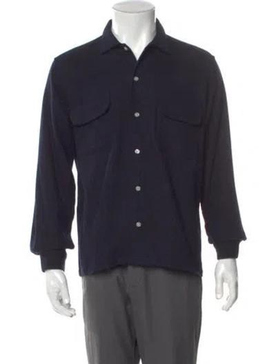Pre-owned Bode Wool Long Sleeve Shirt In Blue