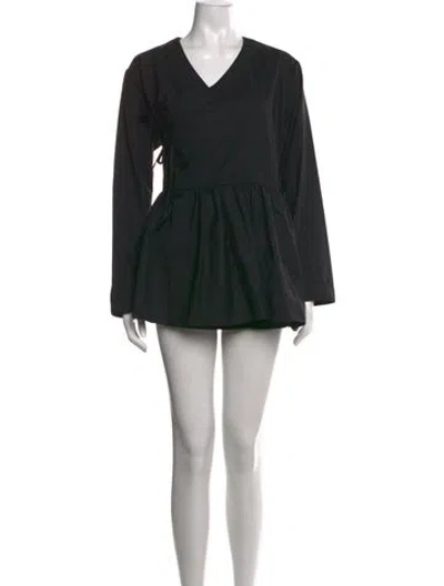 Pre-owned Bode Wool Mini Dress In Black