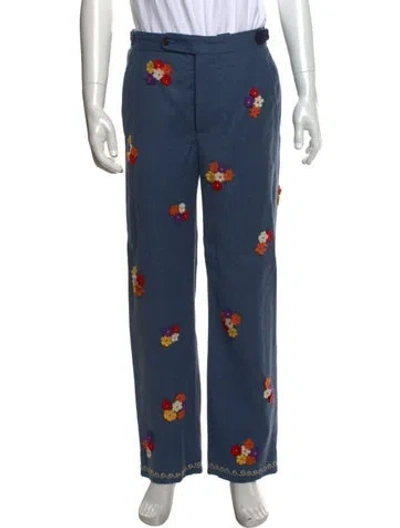 Pre-owned Bode Wool Pants In Blue