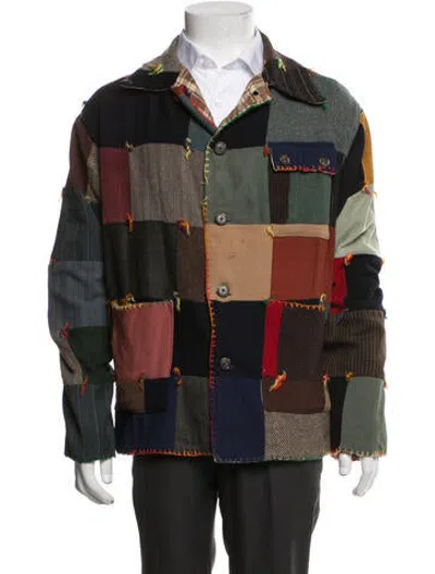Pre-owned Bode Wool Patterned Jacket In Black