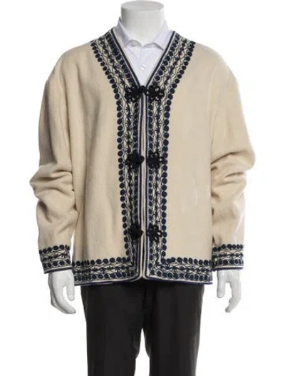 Pre-owned Bode Wool Patterned Jacket In Neutrals
