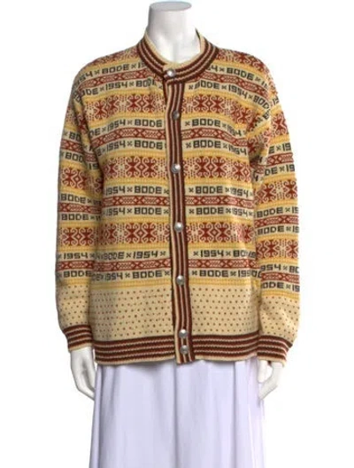 Pre-owned Bode Wool Patterned Sweater In Yellow