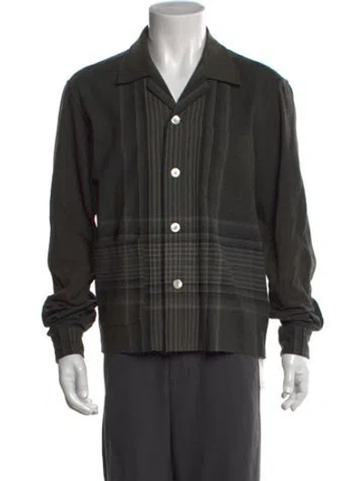 Pre-owned Bode Wool Plaid Print Shirt In Blue