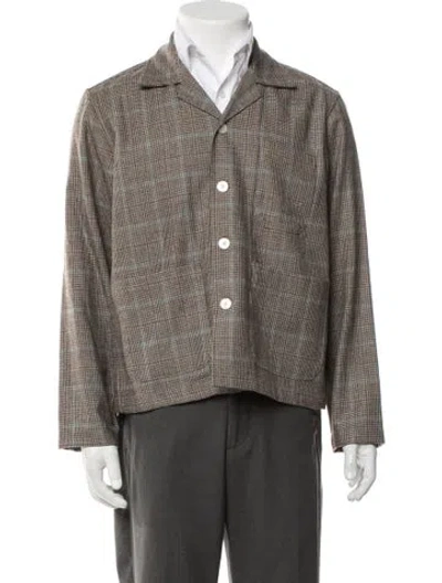 Pre-owned Bode Wool Plaid Print Shirt W/ Tags In Multicolor