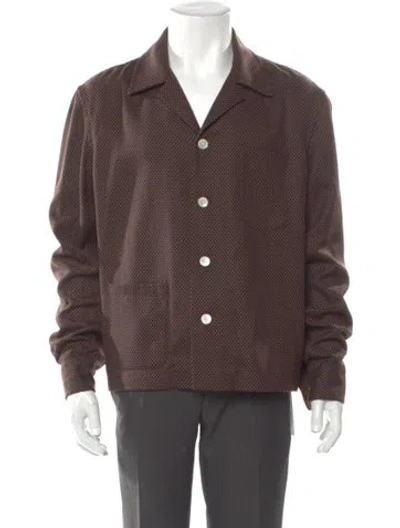 Pre-owned Bode Wool Polka Dot Print Shirt In Brown