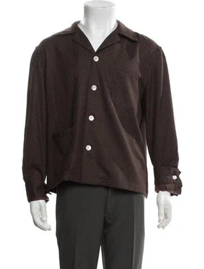 Pre-owned Bode Wool Printed Dress Shirt W/ Tags In Brown