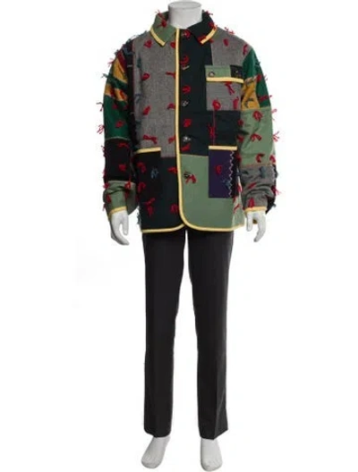 Pre-owned Bode Wool Printed Parka W/ Tags In Green