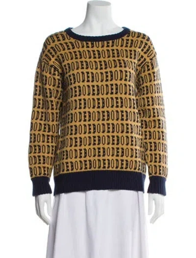 Pre-owned Bode Wool Printed Sweater In Yellow