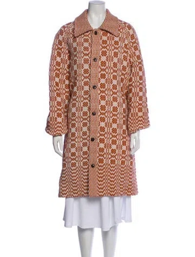 Pre-owned Bode Wool Printed Trench Coat In Multi