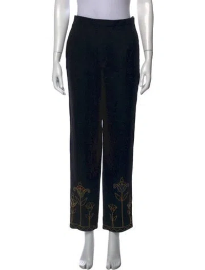 Pre-owned Bode Wool Straight Leg Pants In Black