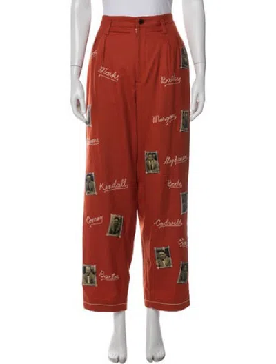 Pre-owned Bode Wool Straight Leg Pants In Orange