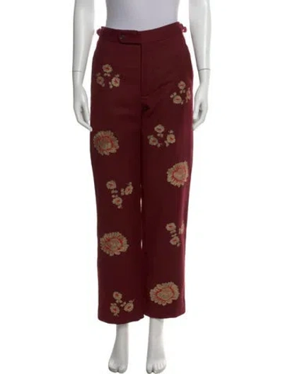Pre-owned Bode Wool Straight Leg Pants In Red