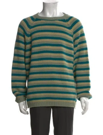 Pre-owned Bode Wool Striped Pullover In Green
