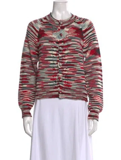 Pre-owned Bode Wool Striped Sweater In Red